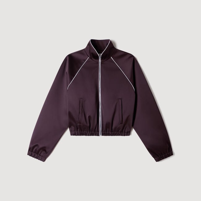 Blouson court satin&eacute; brod&eacute;