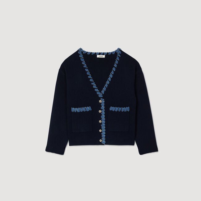 Cardigan à détails denim 