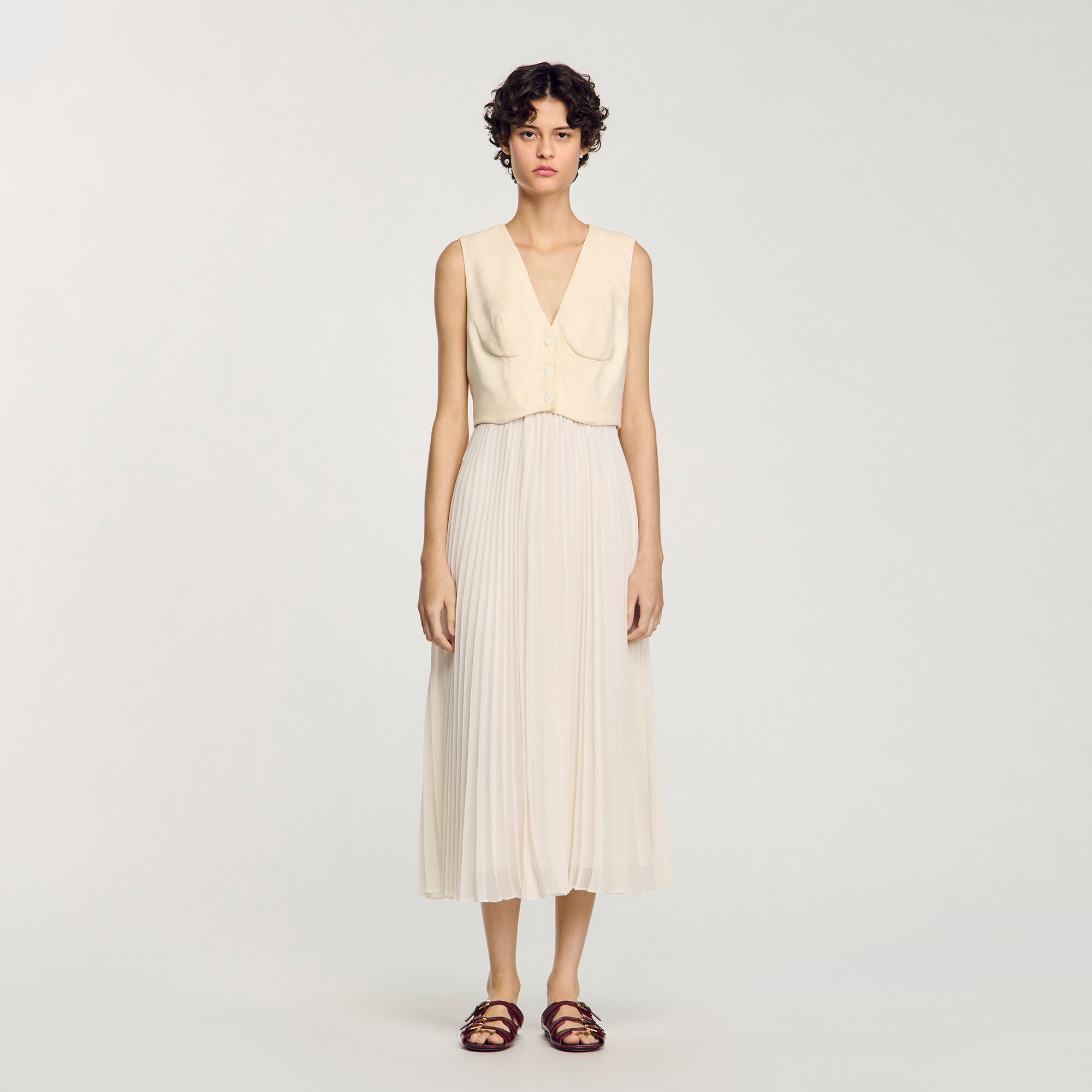Pleated maxi dress