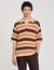 Stripy knit polo shirt