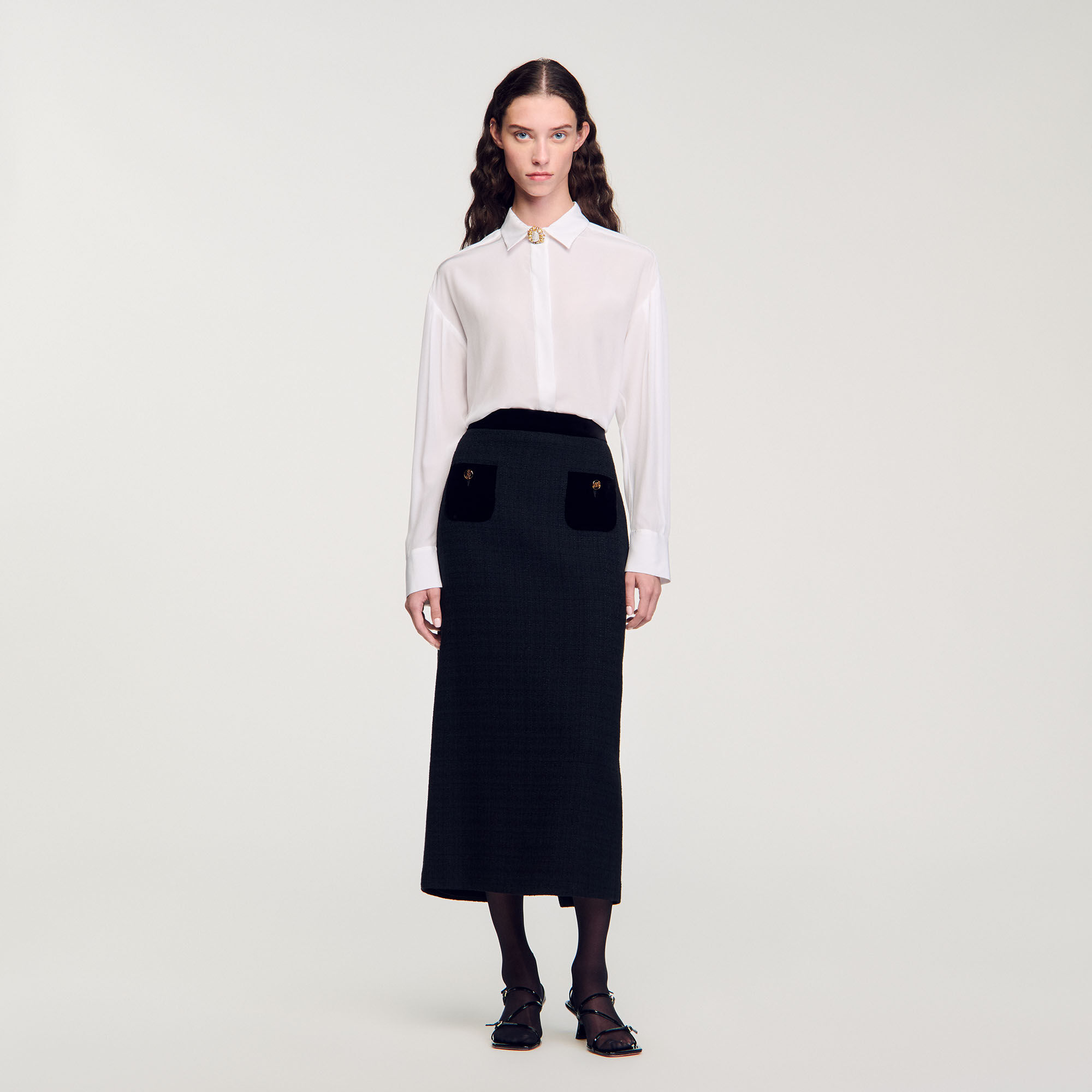 Jupe longue tweed outlet