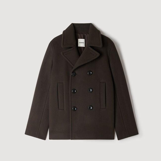 Caban crois&eacute; en laine - Homme | Sandro