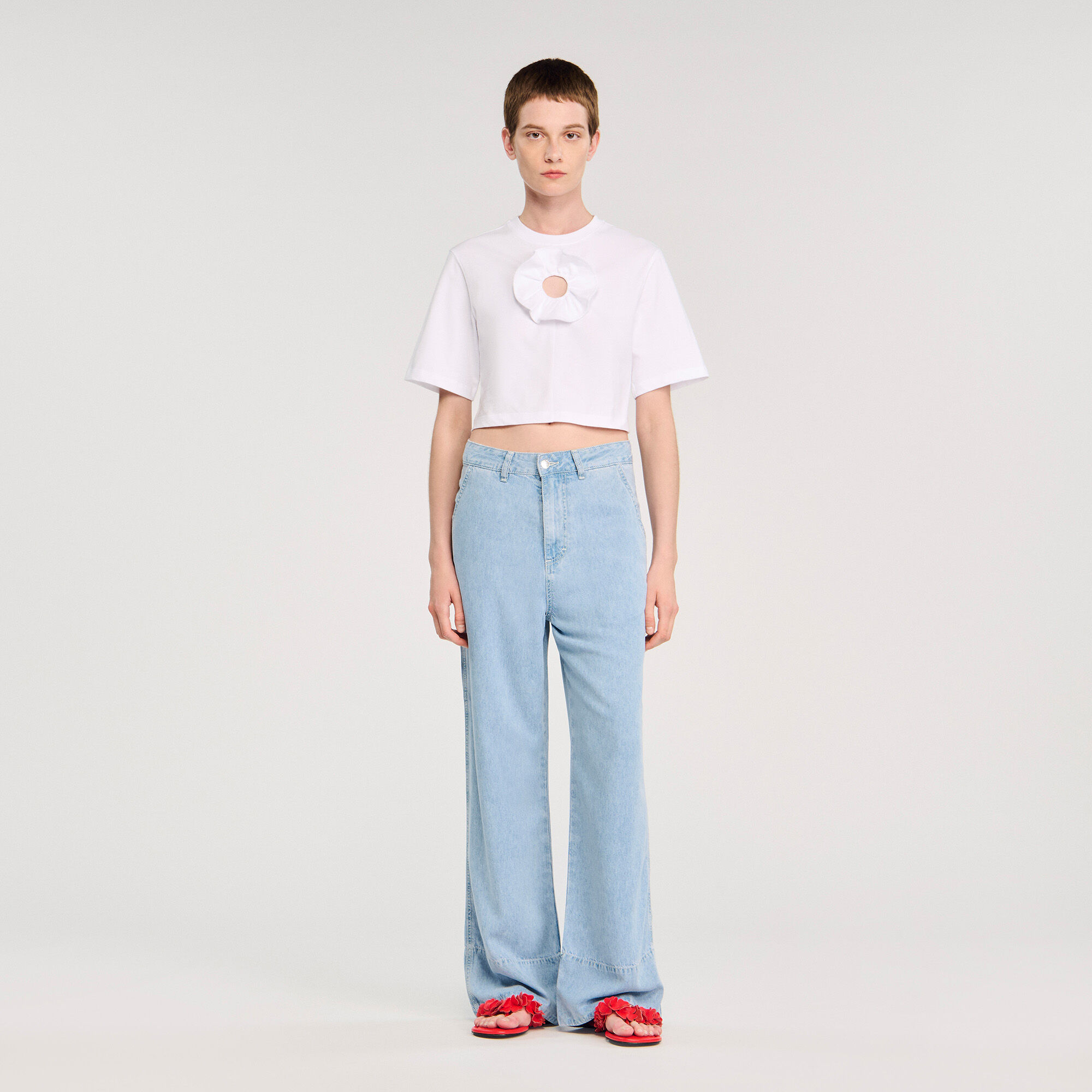 T-shirt with ruffle detail