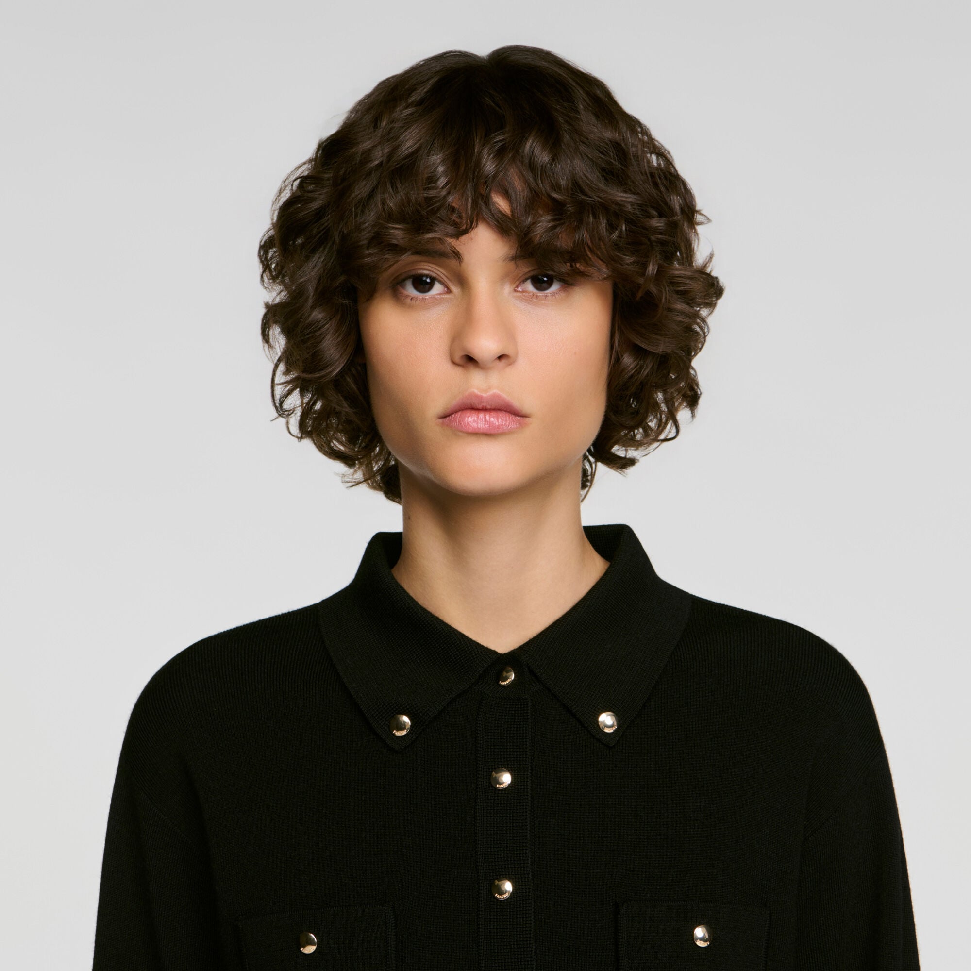 Cardigan &agrave; boutons m&eacute;talliques - Femme | Sandro