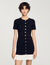 Kurzes Strickkleid mit Volant
