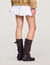 Leather buckle boots