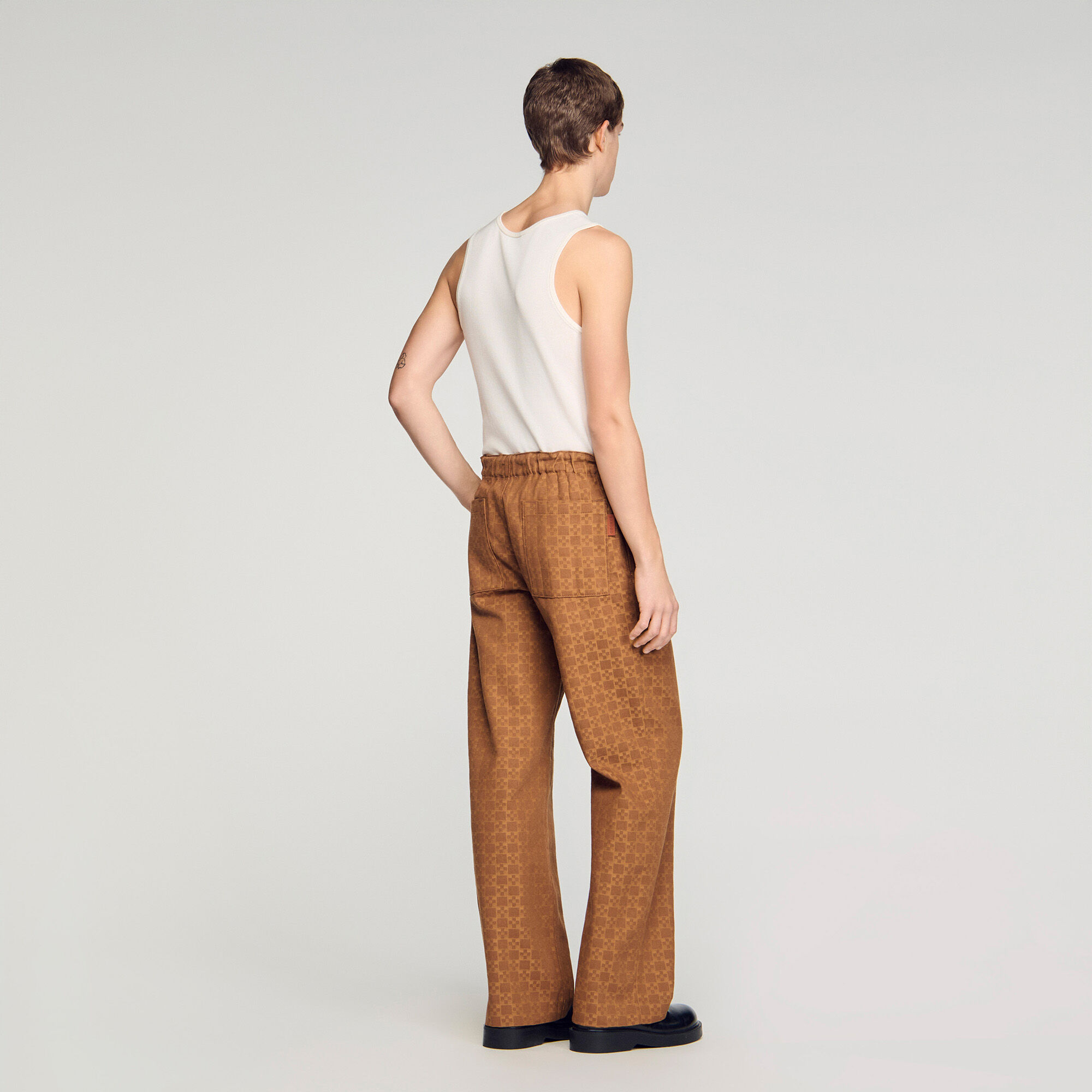 Wide-leg jacquard SquareCross jeans