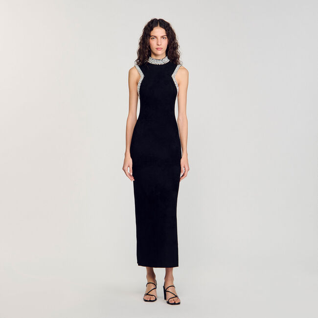 Robe longue perlée