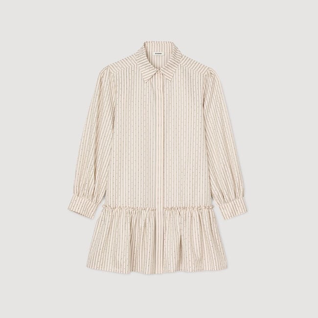 Rhinestone striped shirt dress