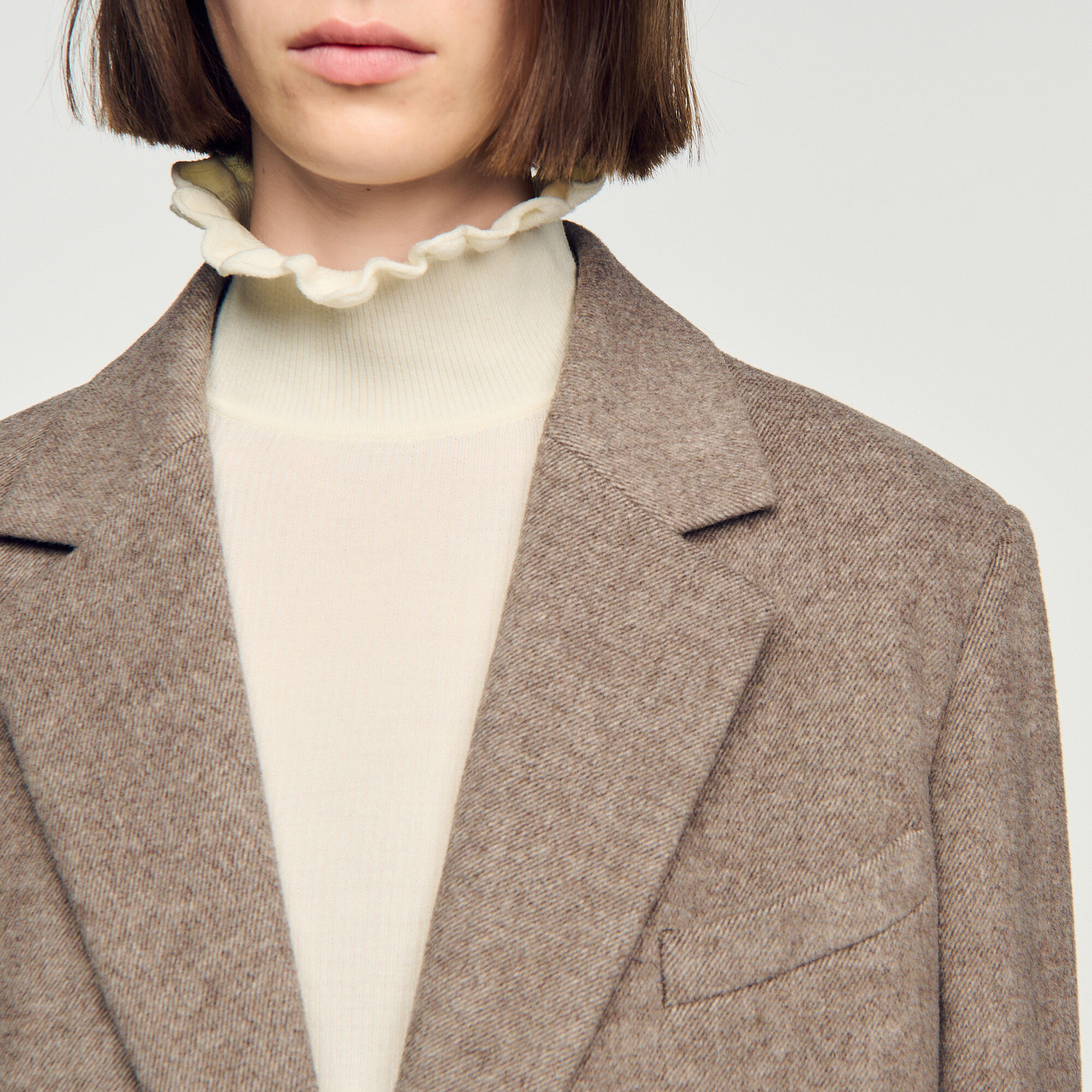Long double-faced wool coat - Women | Sandro
