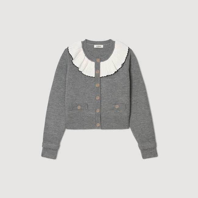 Cardigan à col contrasté