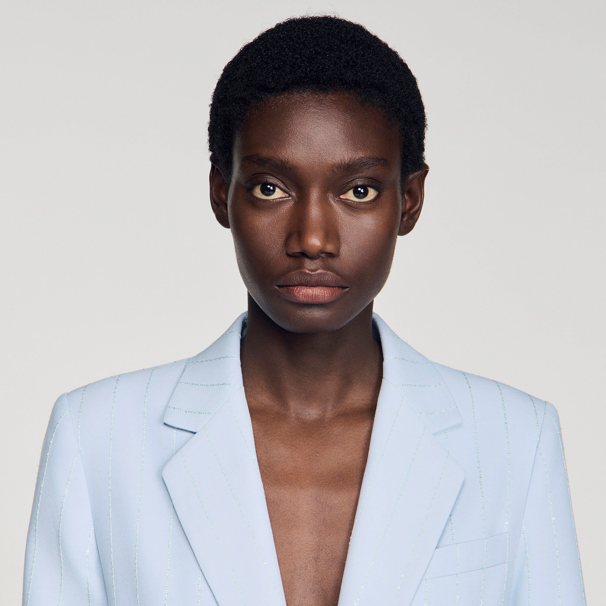 Gestreifter Blazer mit Pailletten