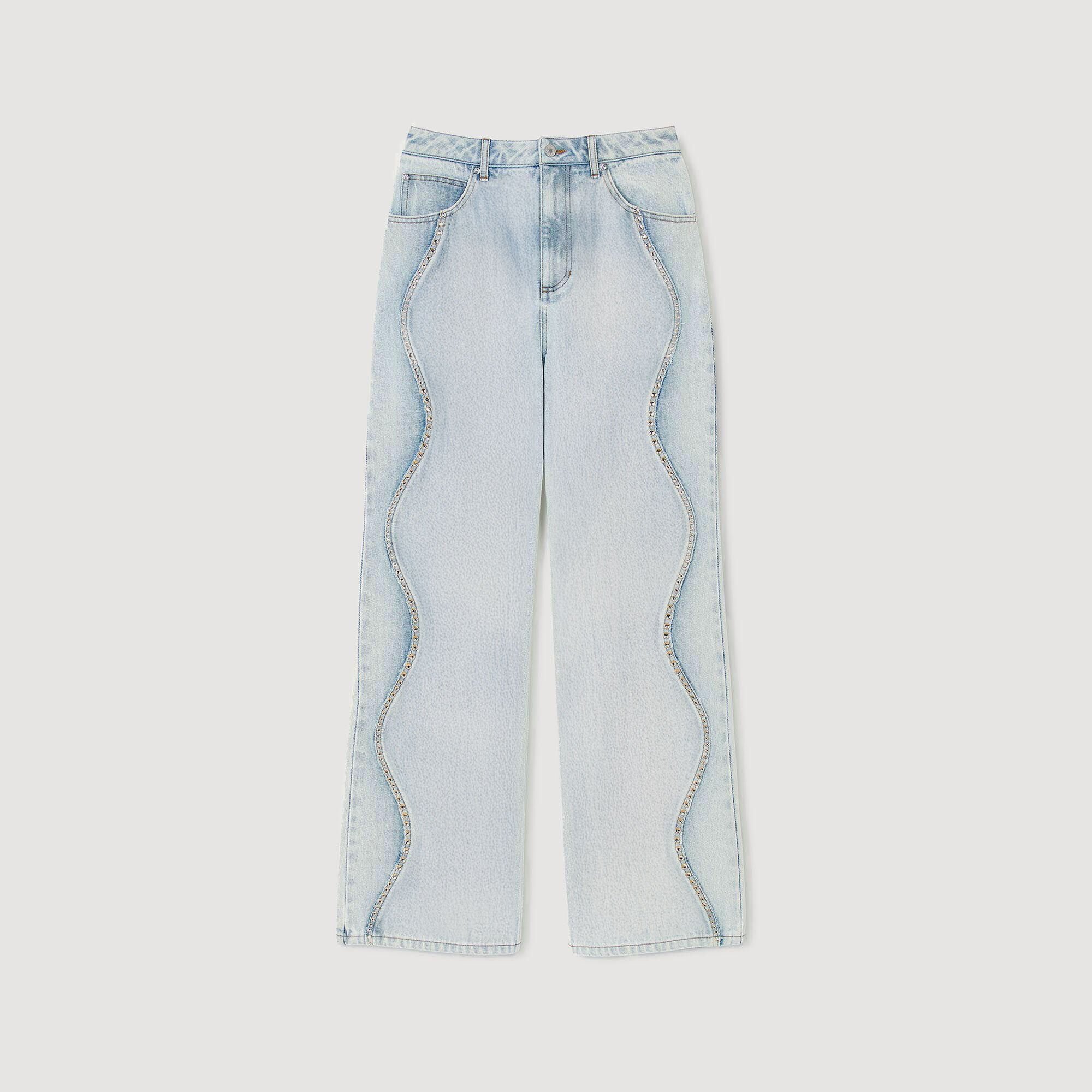 Jeans mit Strassstreifen