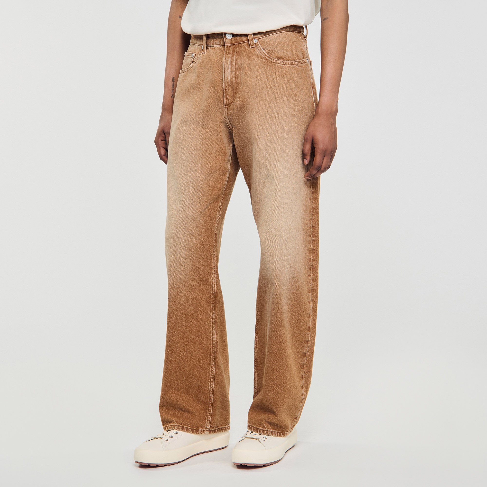 Jean baggy en coton délavé