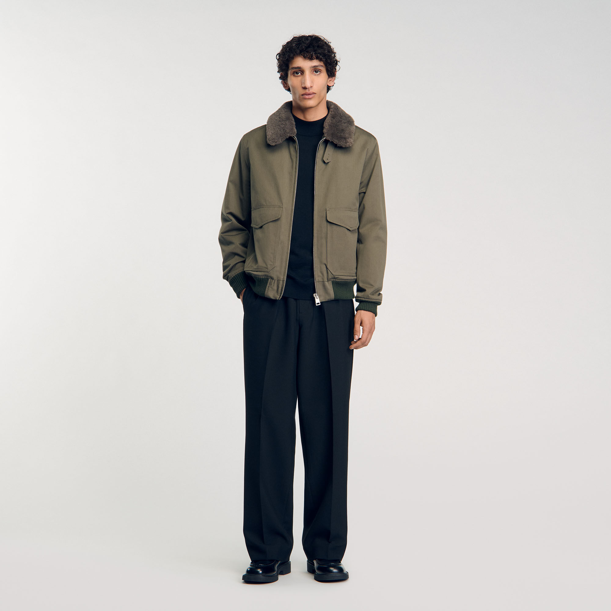Sandro fur jacket discount