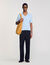 Rib knit polo shirt