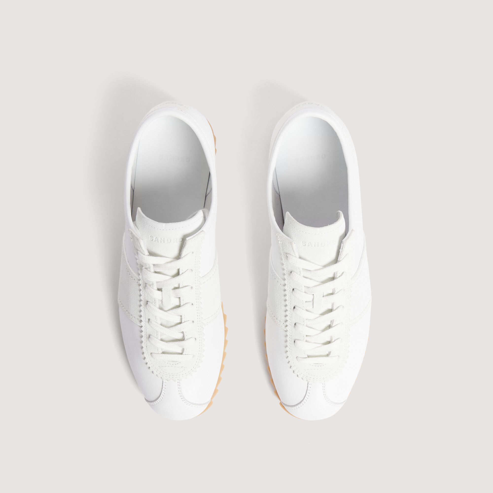 Leather running trainers