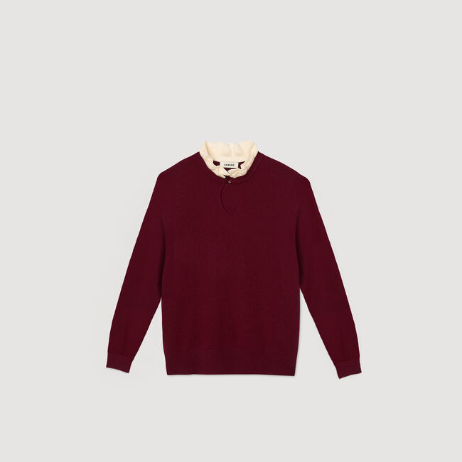 Ruffled-neck jumper