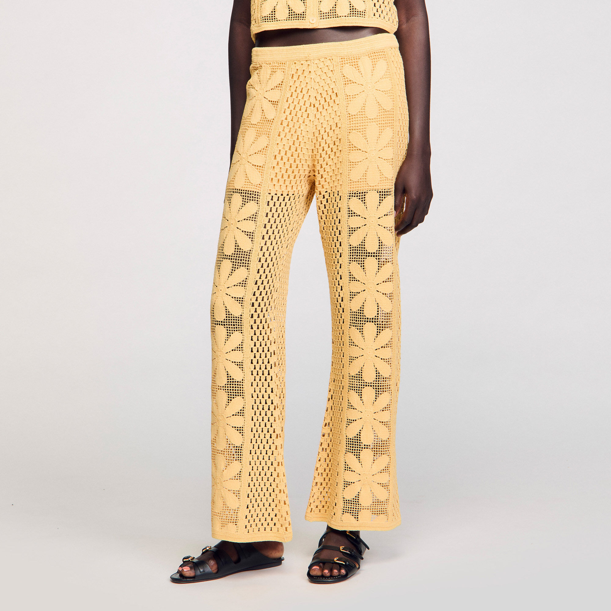 Pantalon droit en crochet