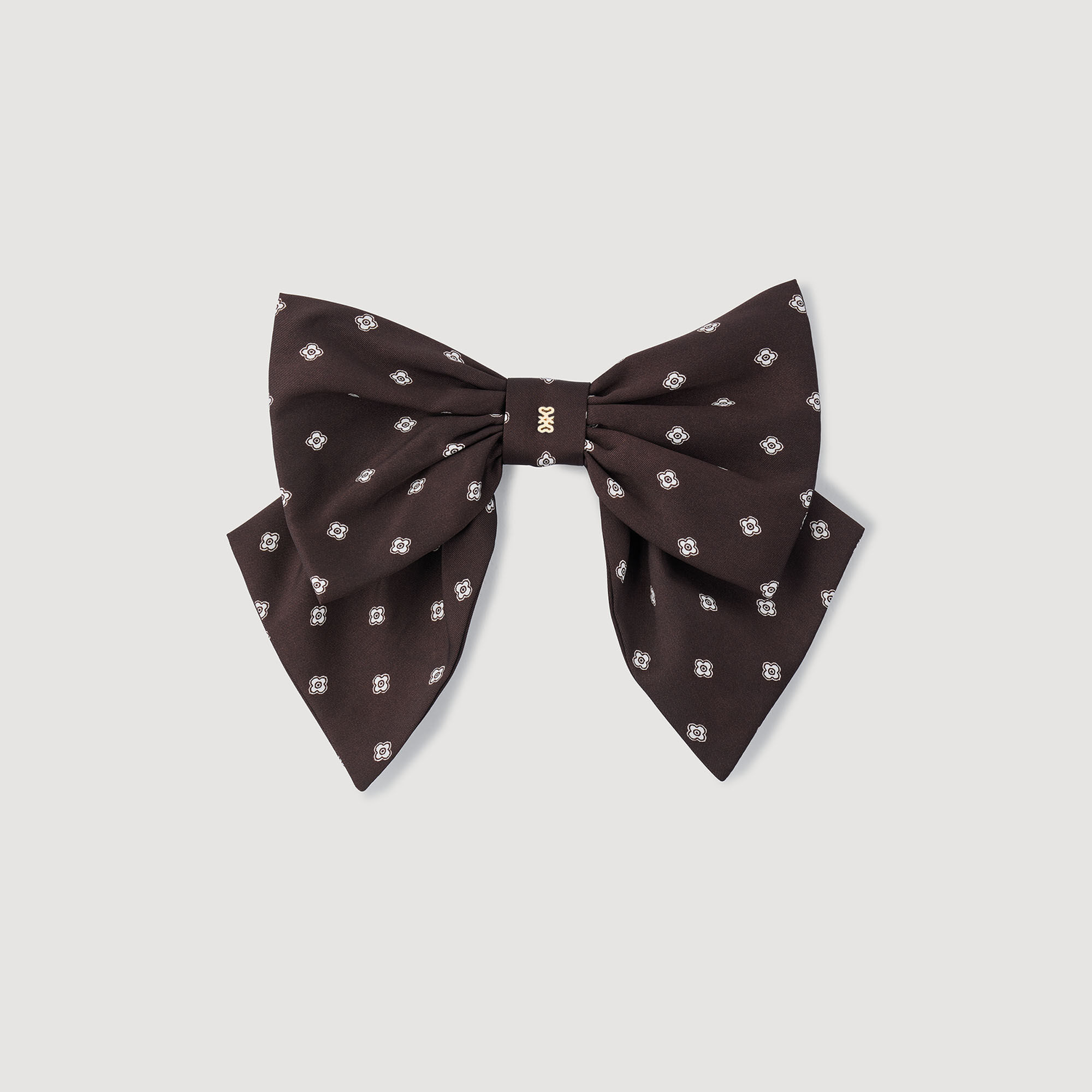 Barrette nœud satinée imprimée 