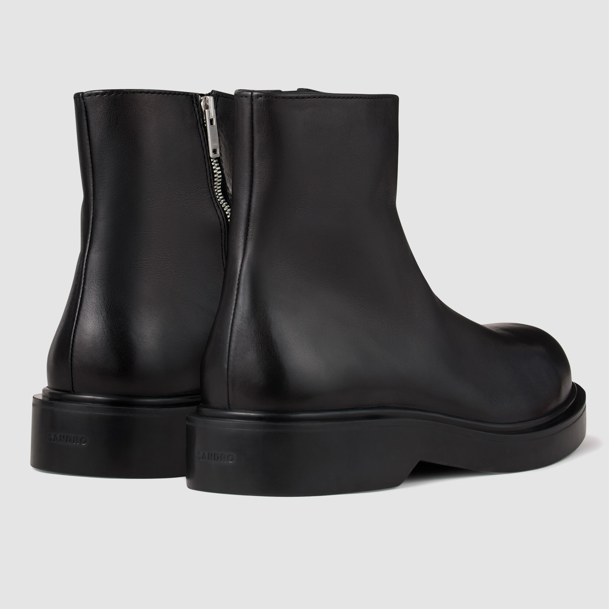 Bottines en cuir zippées