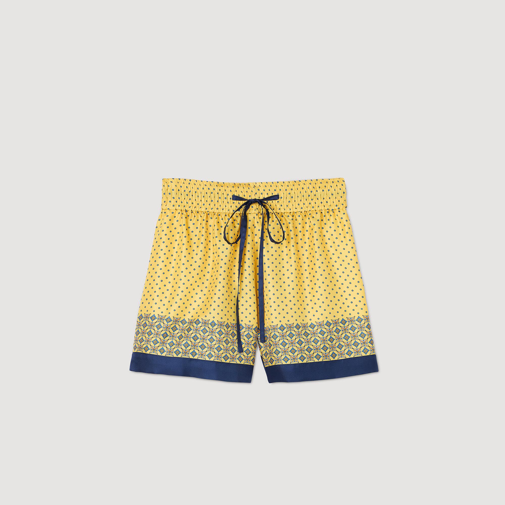 Short fluide en soie imprimée 