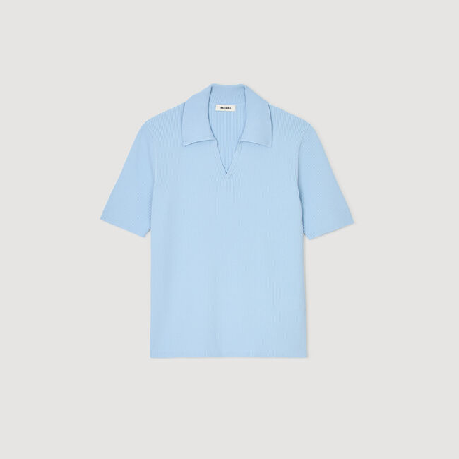 Polo en maille côtelée