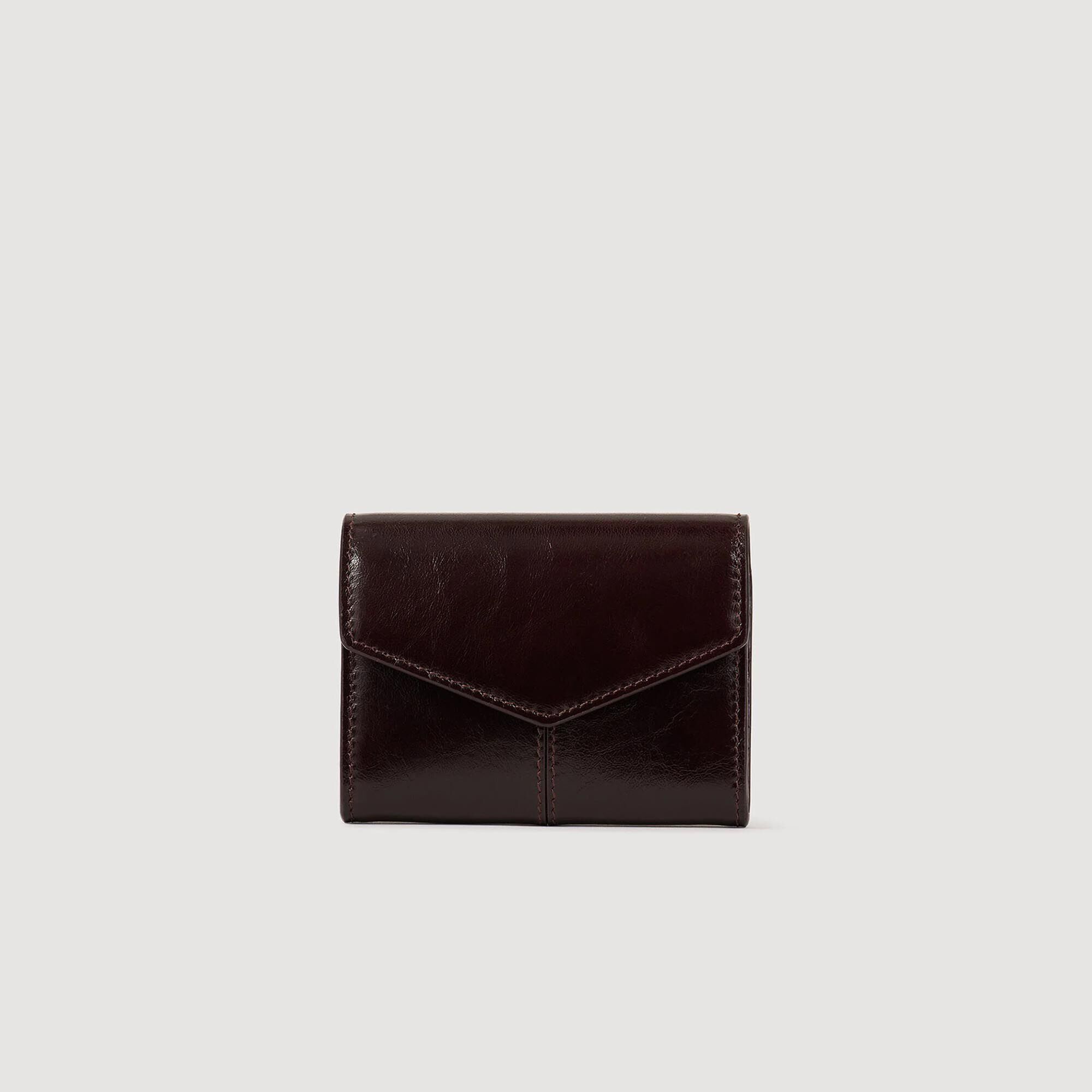 Porte-monnaie en cuir glacé