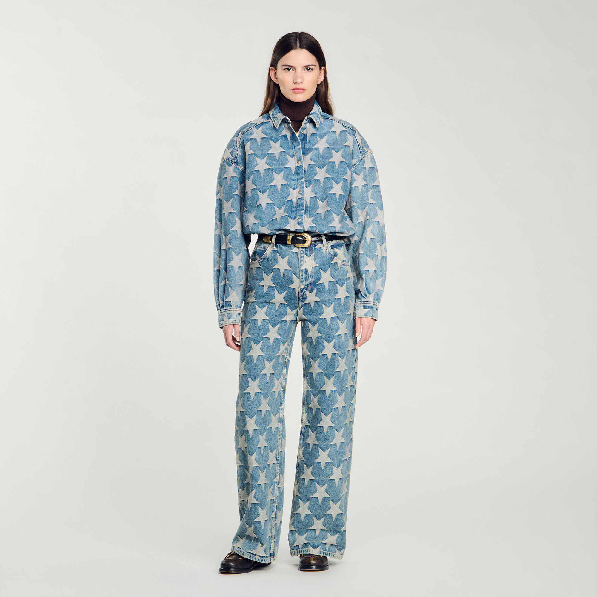 Jean à jacquard étoiles