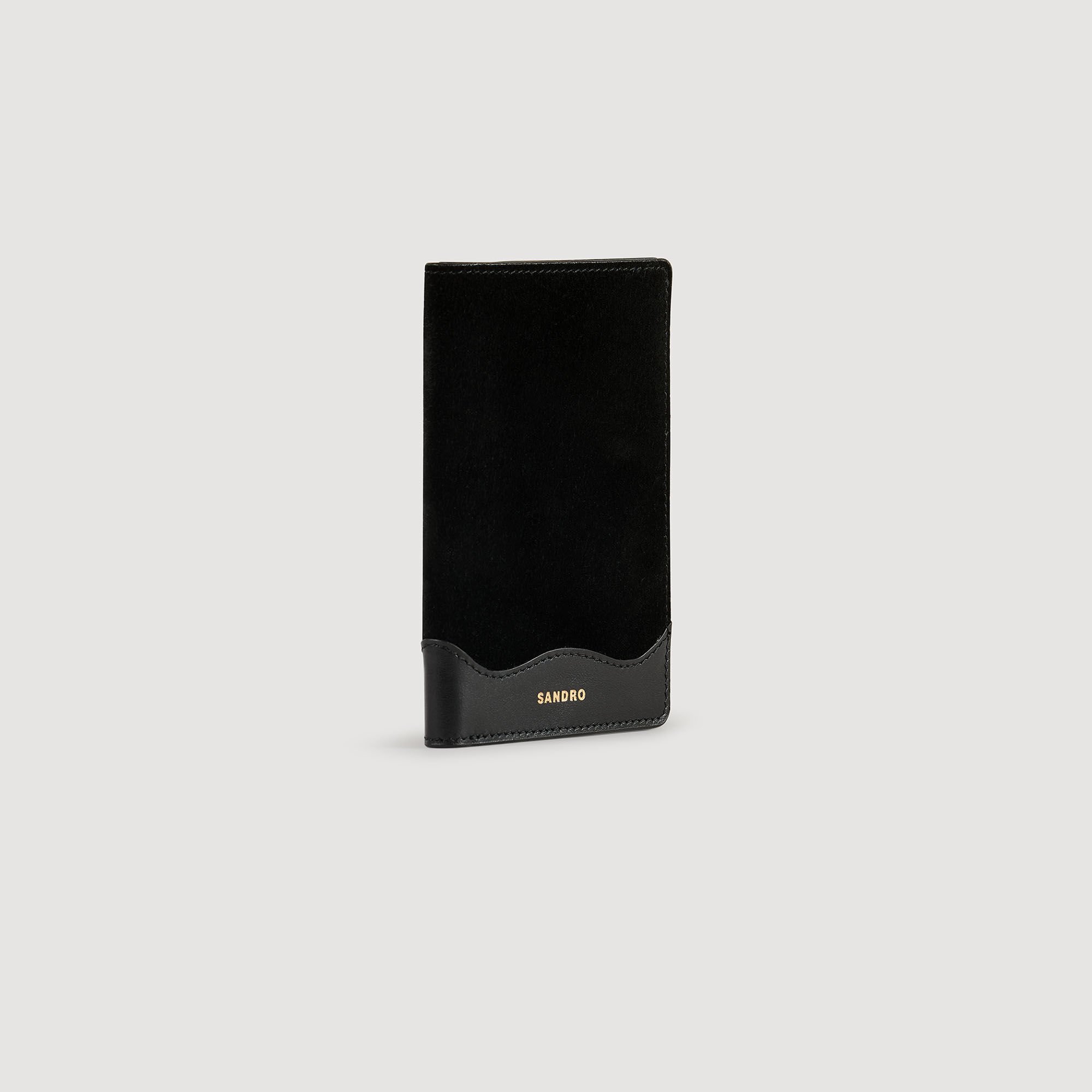 Leather and suede passport case