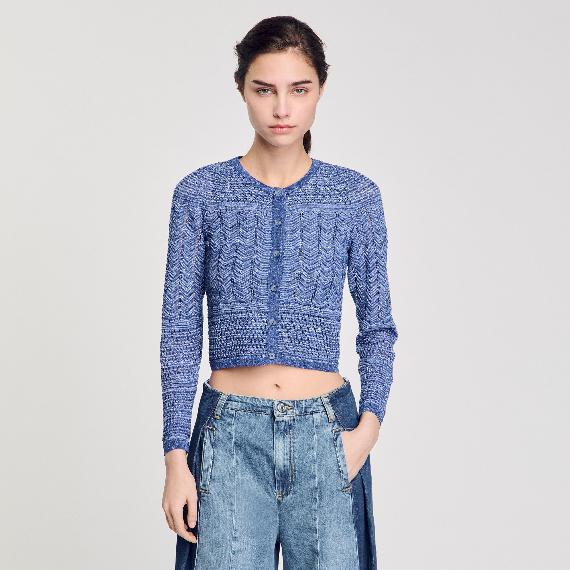 Cardigan en maille scintillante