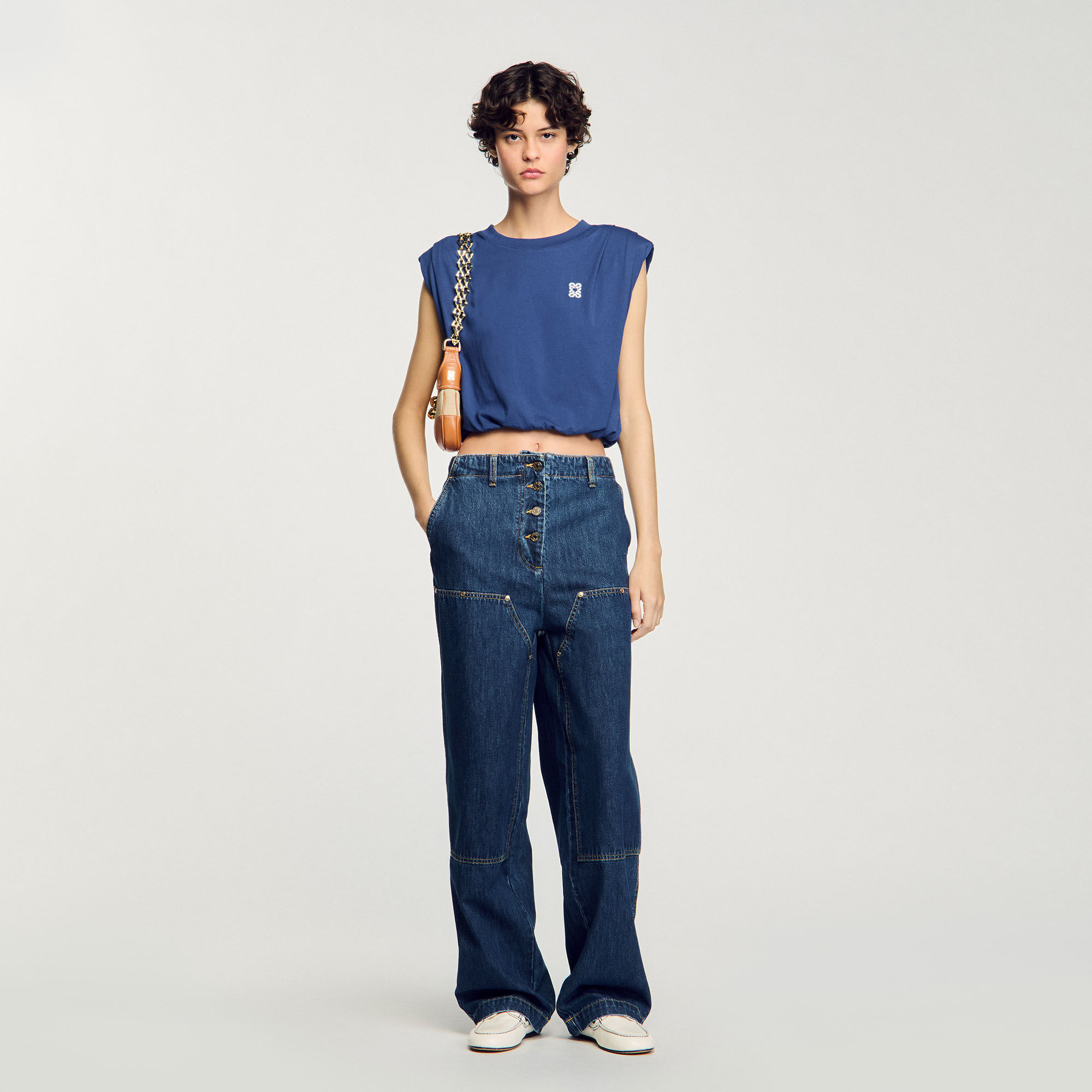 T-shirt court drapé