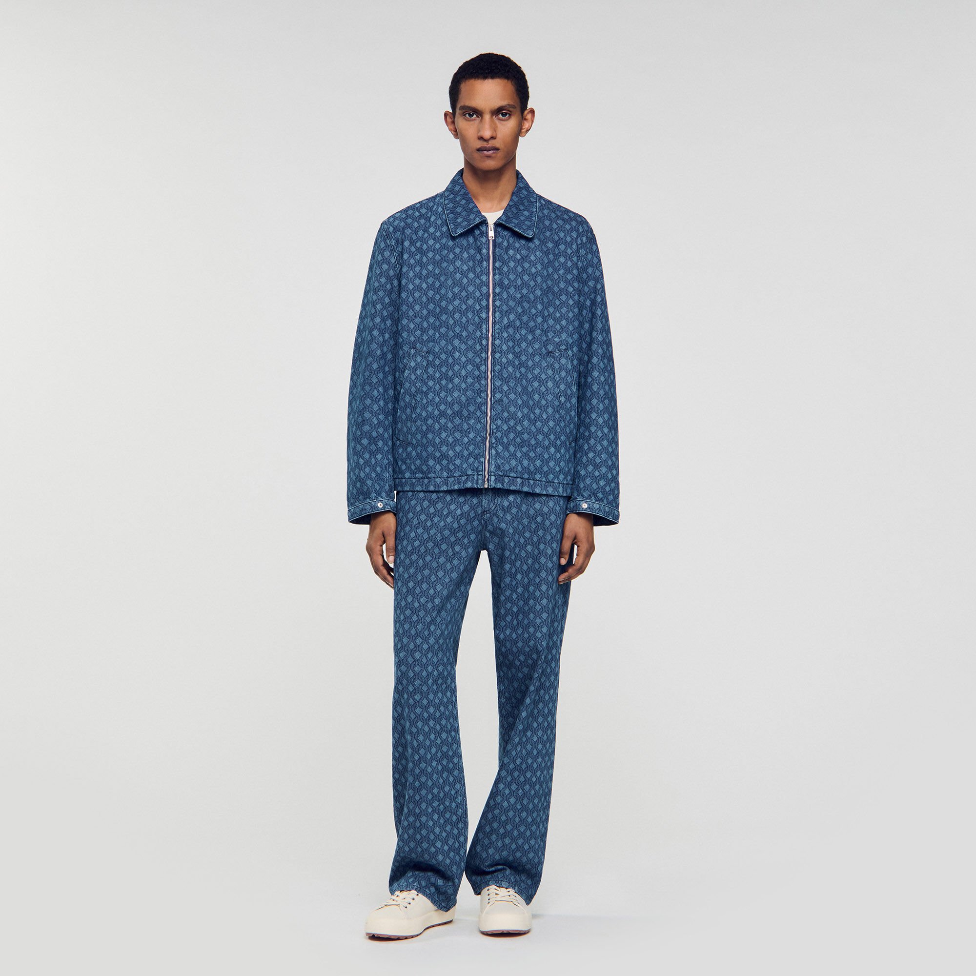 Rope motif denim jacket