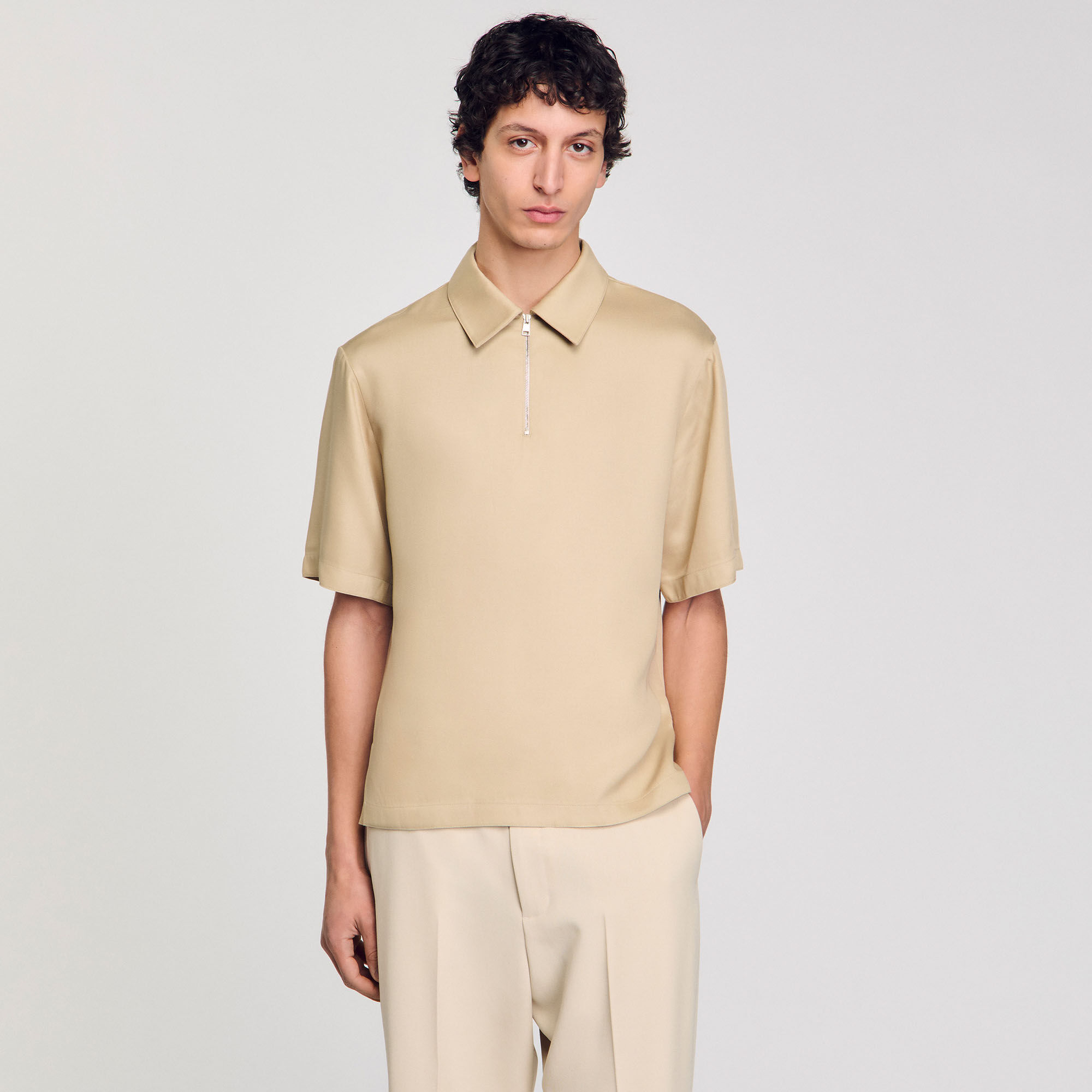 Polo à col zippé 