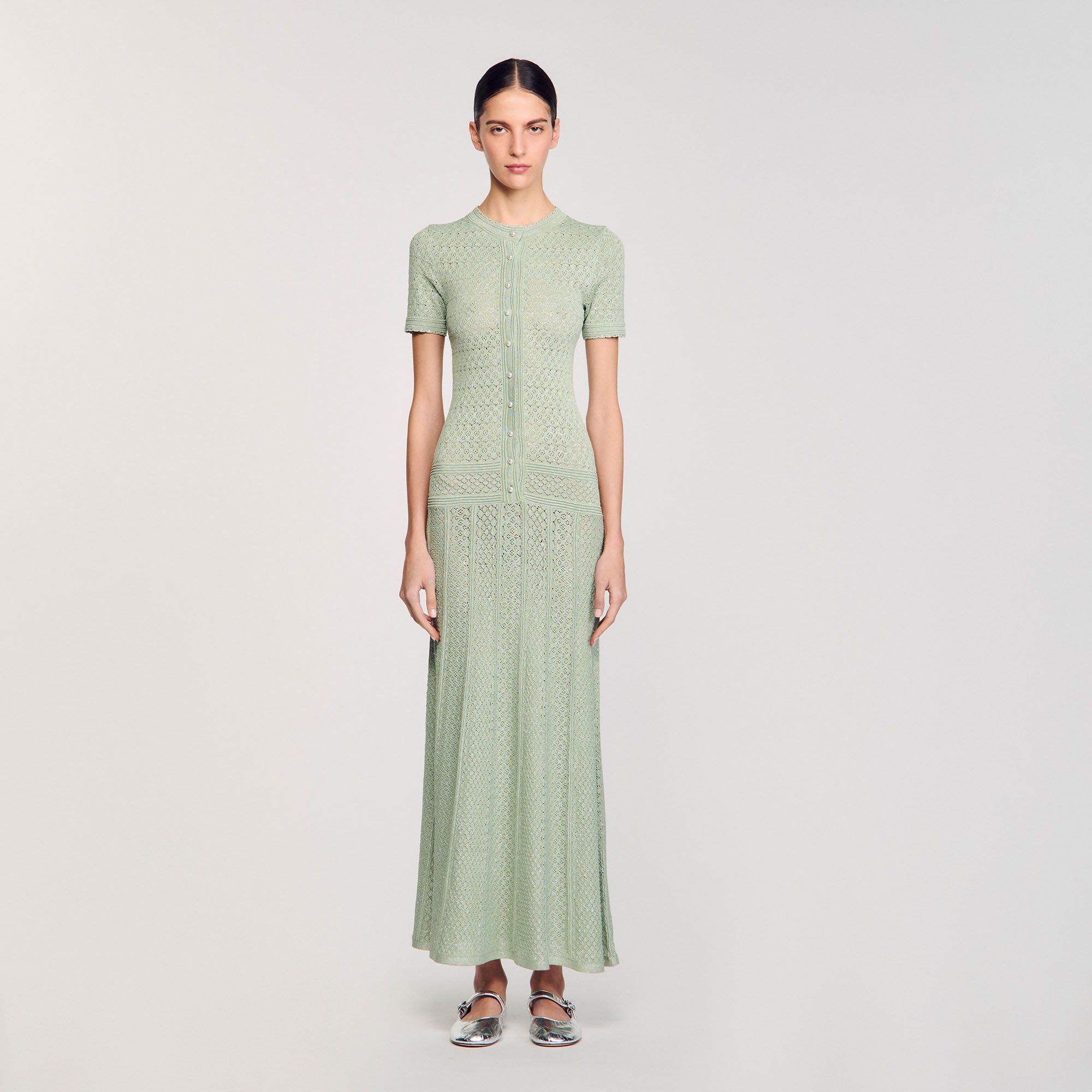 Robe longue en maille 