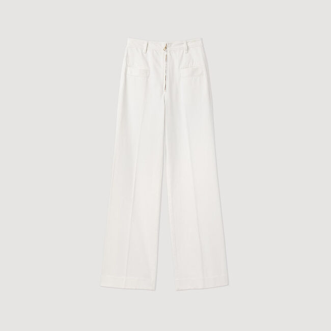 Wide-leg canvas trousers