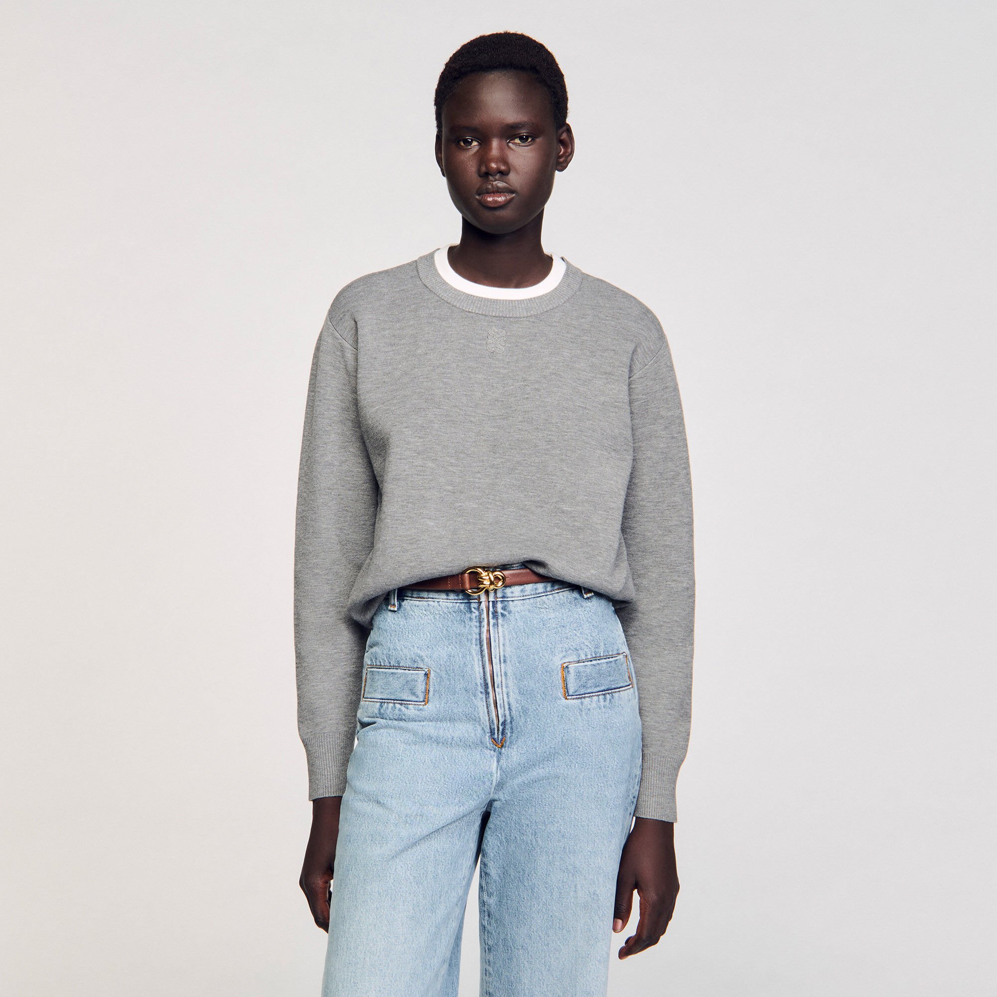 Contrast collar jumper