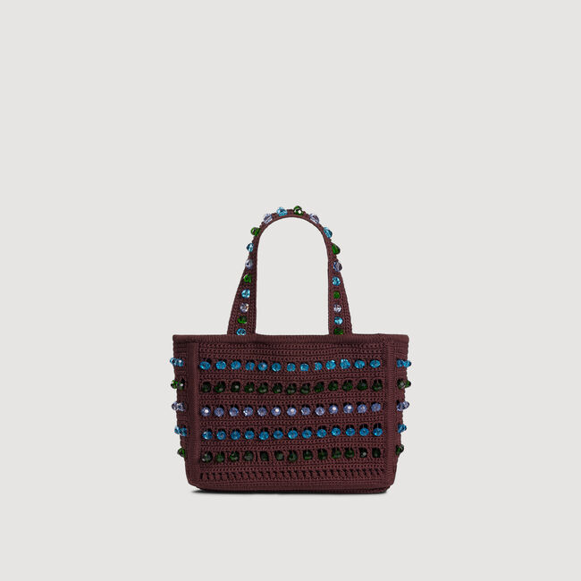 H&auml;keltasche mit Perlen