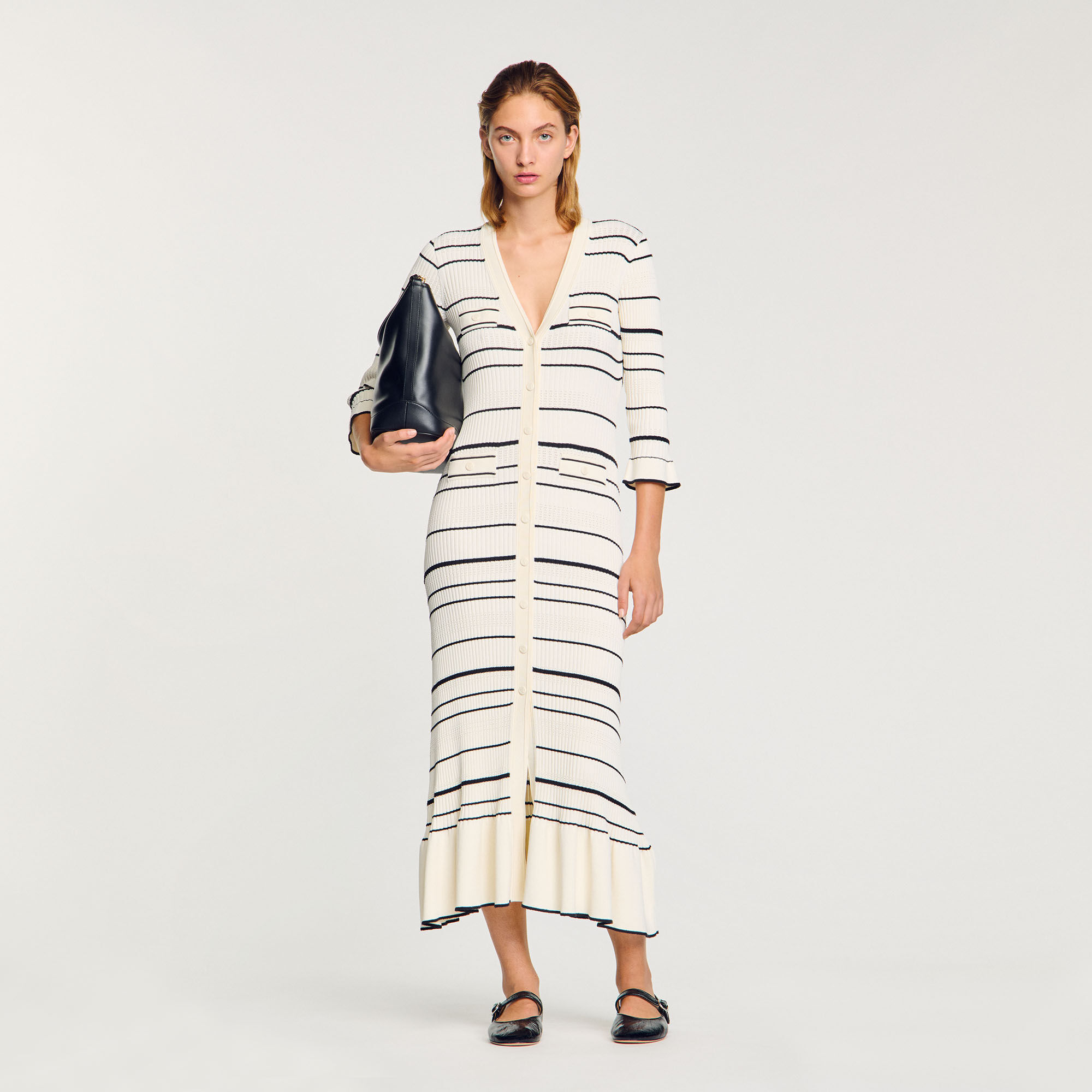 Sandro long dress with scarf prints on sale