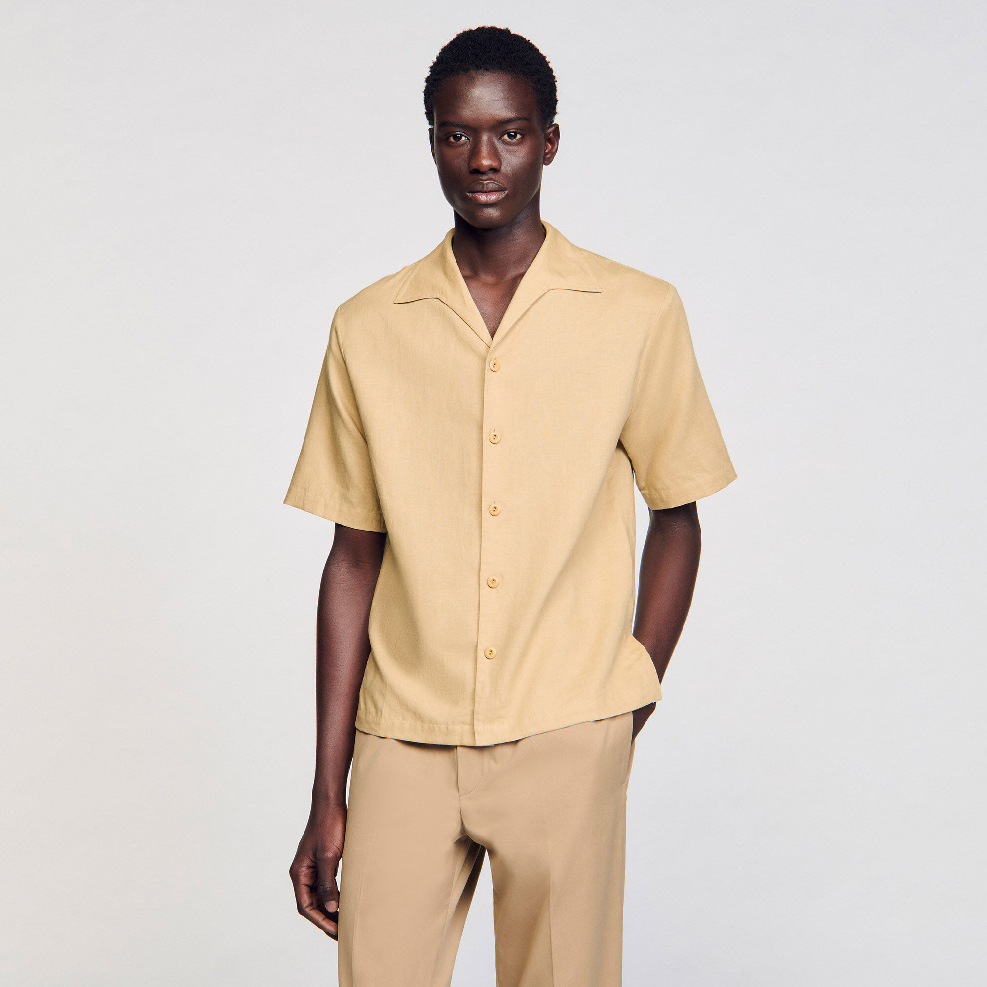 Chemise en coton et lin