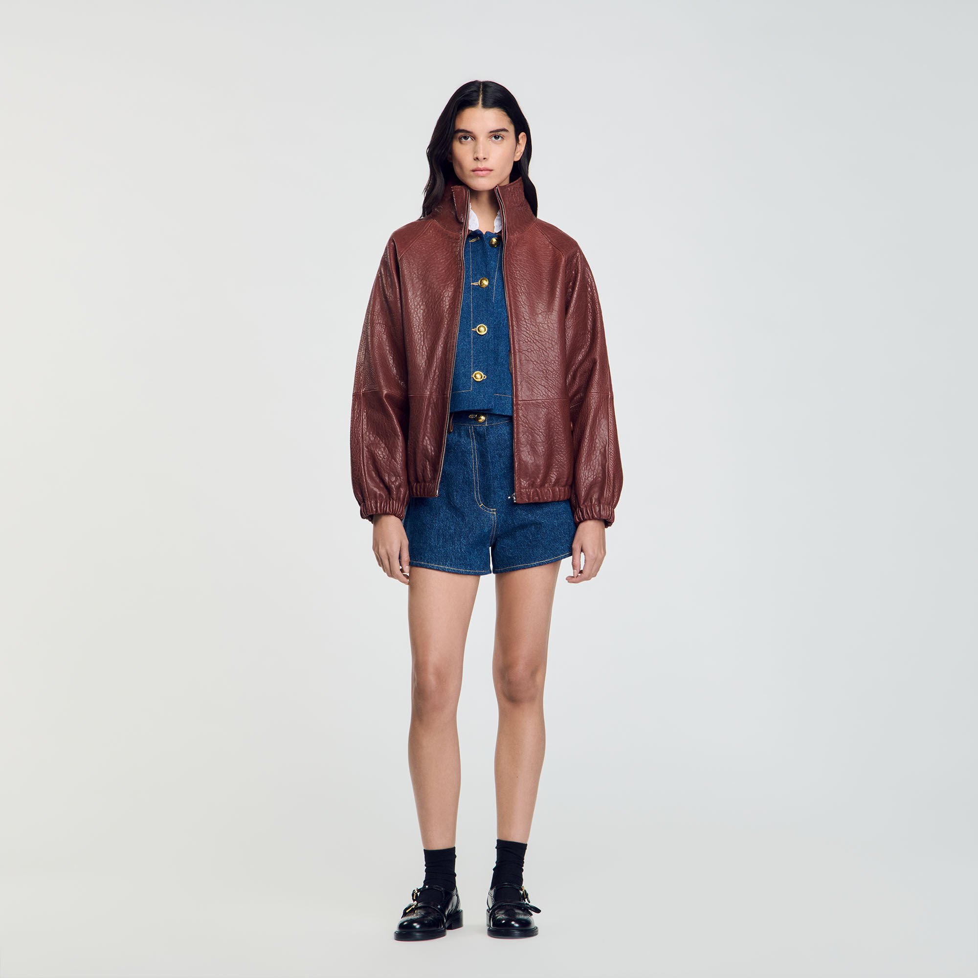 Oversize-Lederblouson
