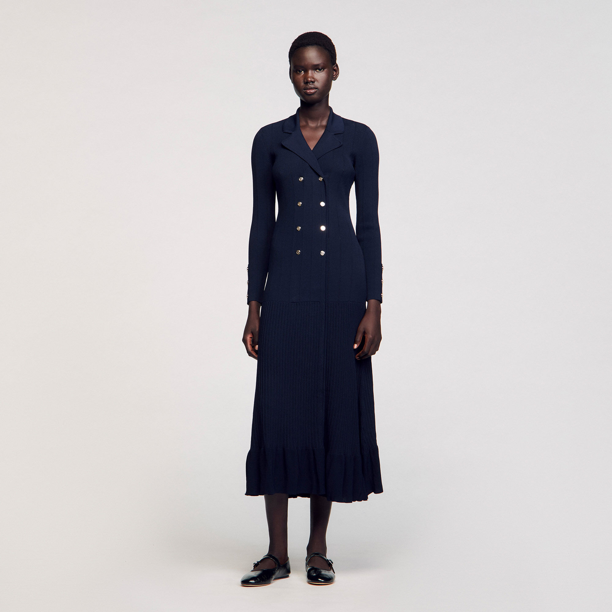 Langes Strickkleid
