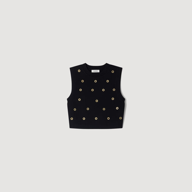 Top en maille &agrave; studs