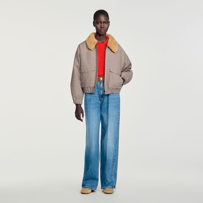 Faux fur-lined coat - Women | Sandro