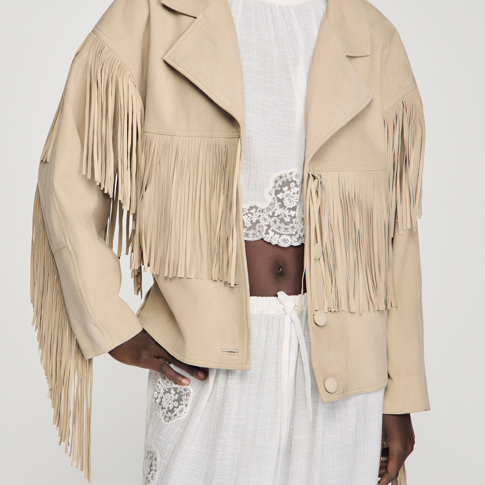 Fringed suede jacket