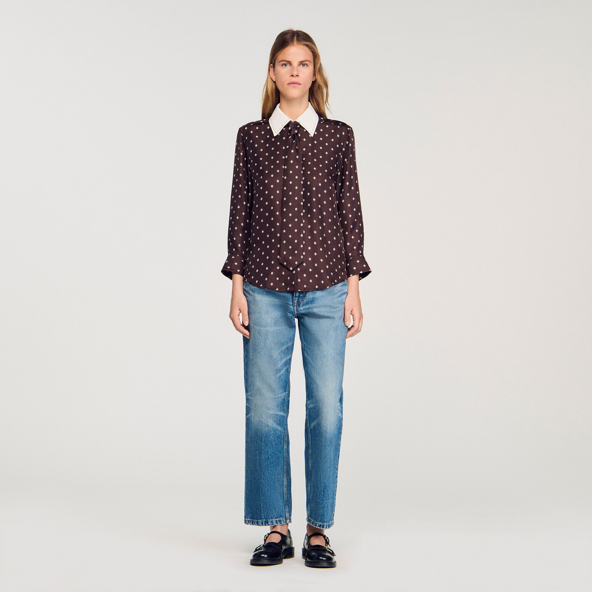 Chemise fluide imprimé à cravate