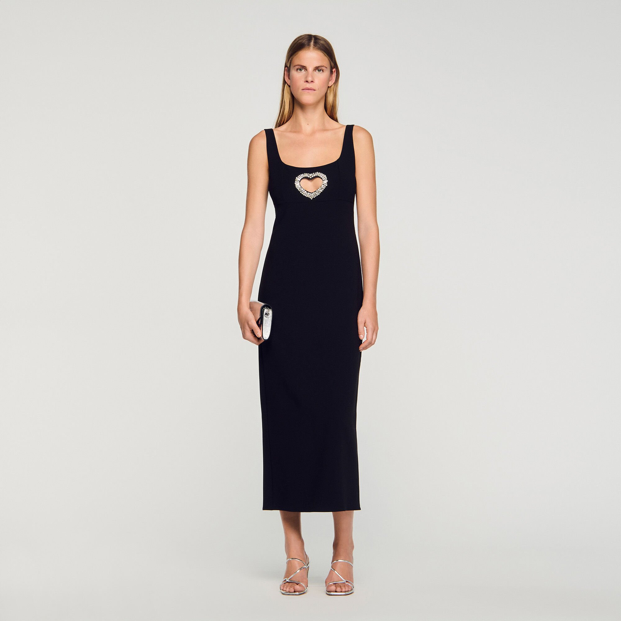 Robe longue cœur strassé