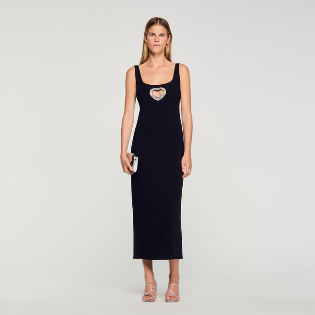 Robe longue cœur strassé