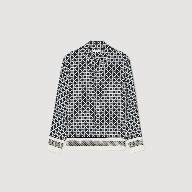 Square cross motif flowing shirt