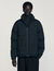 Hooded puffer with high collar